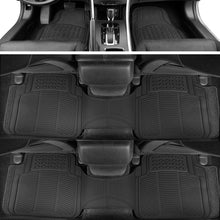 BDK 783-3Row ProLiner Original Heavy Duty 4pc Front & Rear Rubber Floor Mats for Car SUV Van (for 3 Row Vehicles) - All Weather Protection Universal Fit (Black)