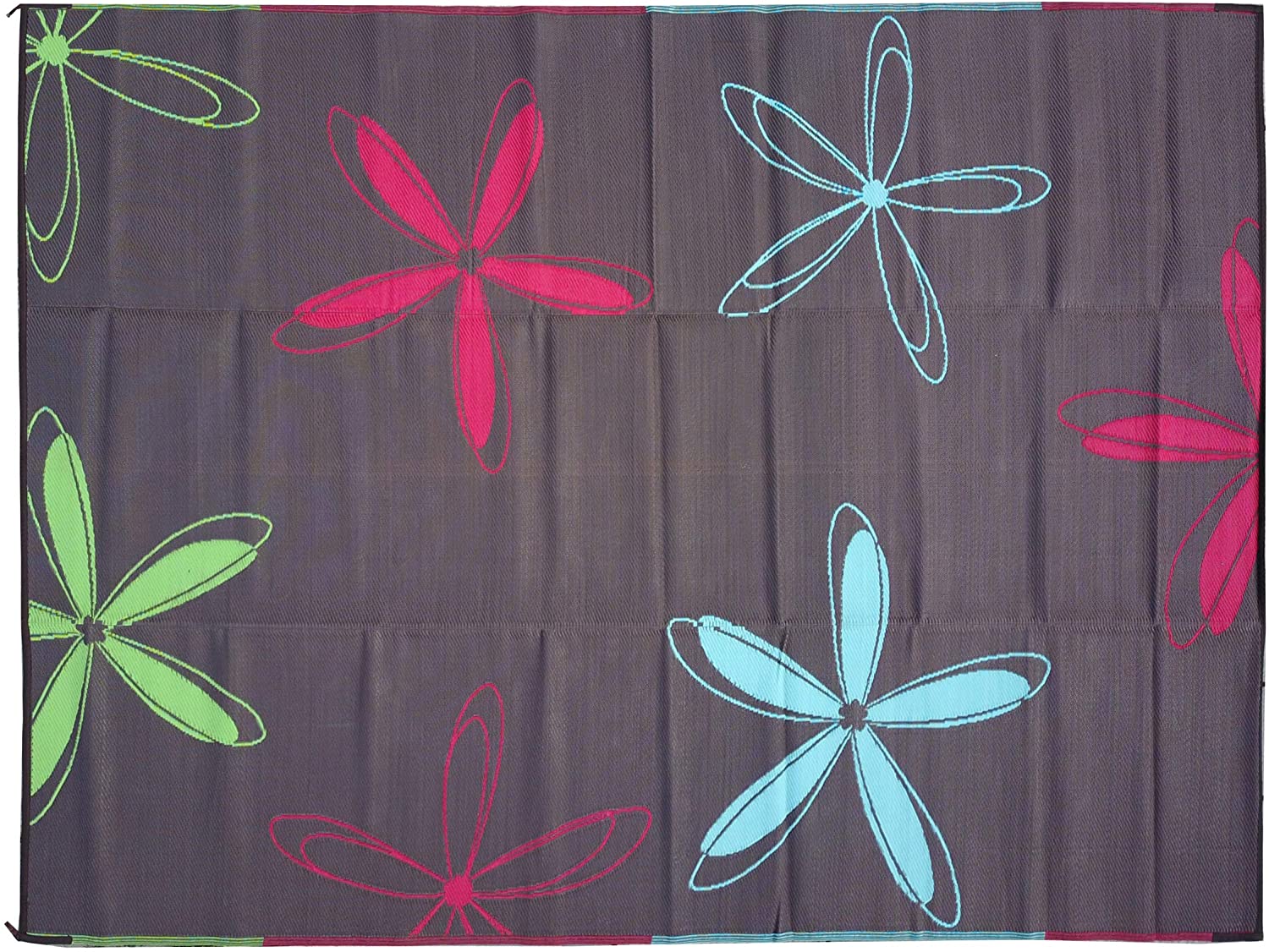Rv Mat Patio Rug Colorful Floral Design 9x16