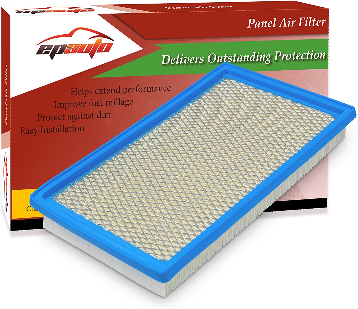 EPAuto GP309 (CA4309) Panel Engine Air Filter, Replacement for Nissan/Subaru/Infiniti/Saab Selected Models (Blue)