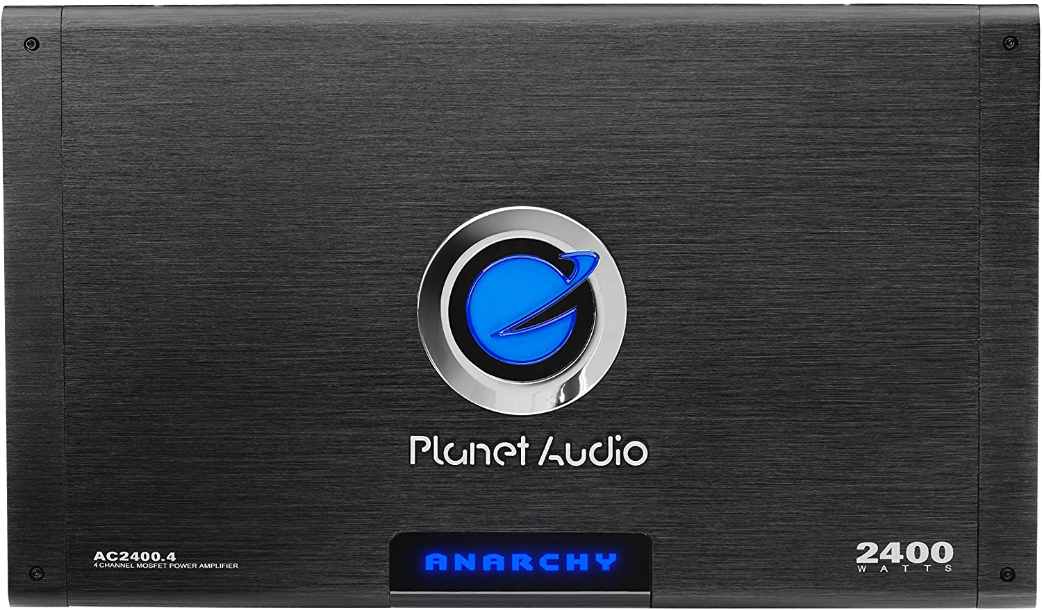 Planet Audio AC2400.4 4 Channel Car Amplifier - 2400 Watts, Full Range, Class A/B, 2-4 Ohm Stable, Mosfet Power Supply, Bridgeable