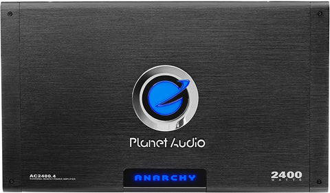 Planet Audio AC2400.4 4 Channel Car Amplifier - 2400 Watts, Full Range, Class A/B, 2-4 Ohm Stable, Mosfet Power Supply, Bridgeable
