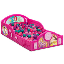 Disney Princess 4-Piece Room-in-a-Box Bedroom Set by Delta Children - Includes Sleep & Play Toddler Bed, 6 Bin Design & Store Toy Organizer and Desk with Chair