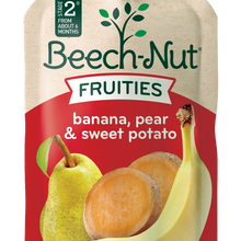 (12 Pack) Beech-Nut Fruities Stage 2, Banana Pear & Sweet Potato Baby Food, 3.5 oz Pouch