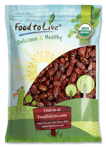 Organic Medjool Dates, 5 Pounds - Non-GMO, Raw, Vegan , Sirtfood– by Food to Live