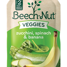 (12 Pack) Beech-Nut Veggies Stage 2, Zucchini Spinach & Banana Baby Food, 3.5 oz Pouch