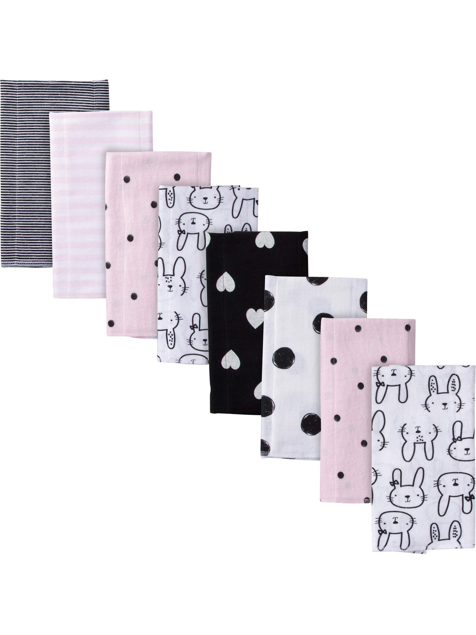 Gerber Baby Girls Flannel Burp Cloths, 8-Pack