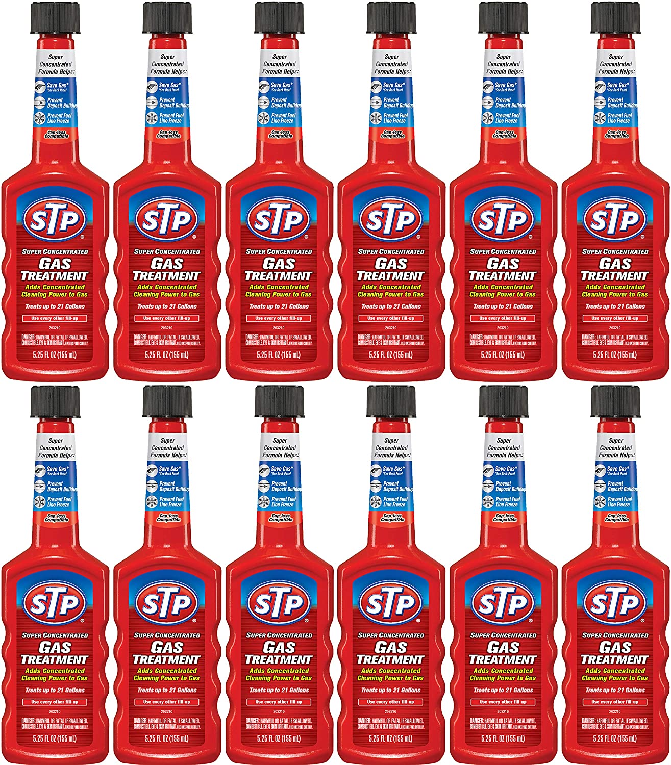 STP Gas Treatment, Fuel Intake System Cleaner, Bottles, 5.25 Fl Oz, Pack of 12, 18039G-12PK