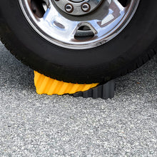 Camco 44423 RV Curved Leveler with Chock - Easy Drive-on Leveler Adds Up to 4" in Height