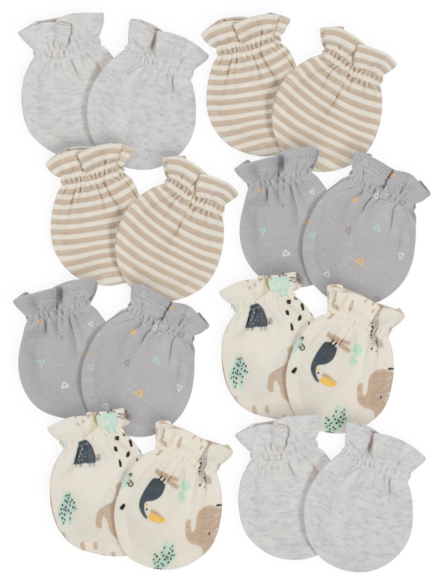 Gerber Baby Boy or Girl Gender Neutral Organic Mittens, 8-Pack