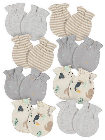 Gerber Baby Boy or Girl Gender Neutral Organic Mittens, 8-Pack