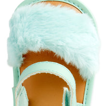 First Steps by Stepping Stones Faux Fur Soft Sole Baby Ankle-Strap Sandals (Infant Girls)