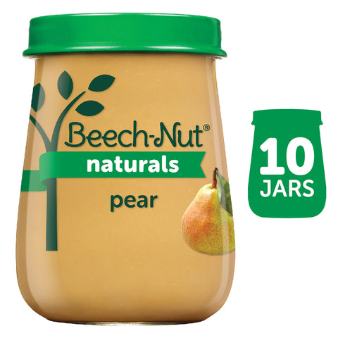 (10 Pack) Beech-Nut Naturals Stage 1, Pear Baby Food, 4 oz Jar