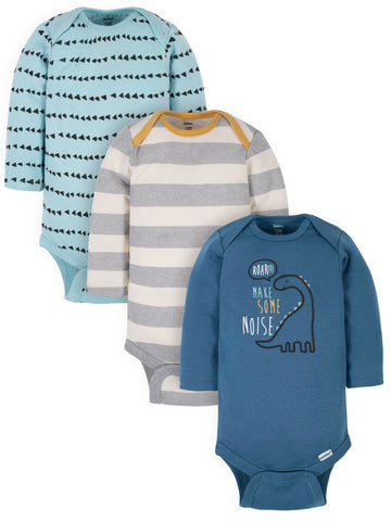 Gerber Baby Boys Onesies® Brand Long Sleeve Bodysuits, 3-Pack
