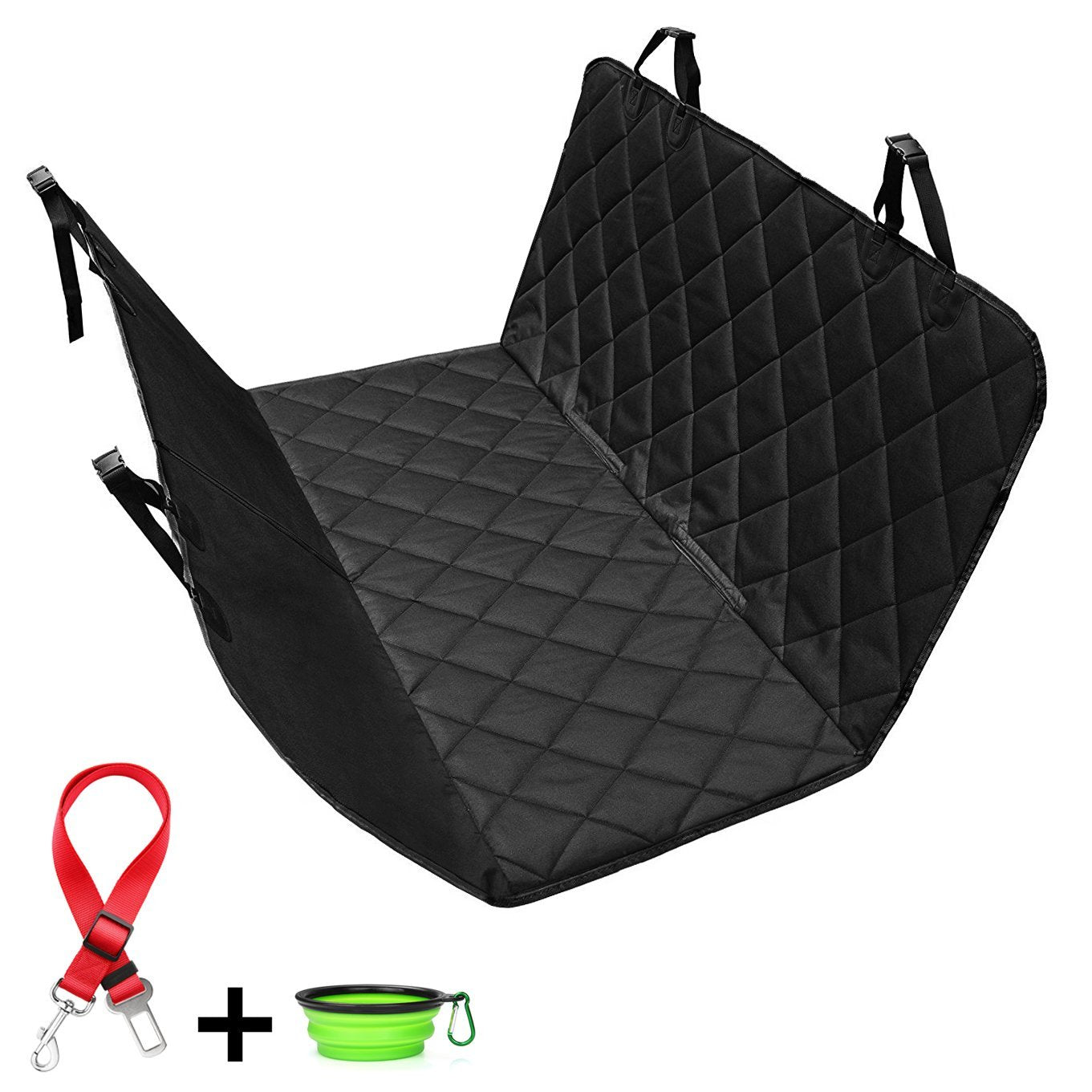 HJZ Waterproof Pet Hammock dog Car Back Seat Cover in Black