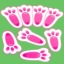 Kicko Easter Bunny Footprint Decorations - 16 Pack - 4.75 x 8 Inches - for Kids, Party Favors, Easter Baskets and Egg Hunts, Classroom Prizes, Decorations, Birthday Supplies, Holidays, Pinata Fillers