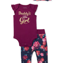 Miniville Baby Girl Daddy's Little Princess Bodysuit, Pant & Headband Outfit, 3-pc Set