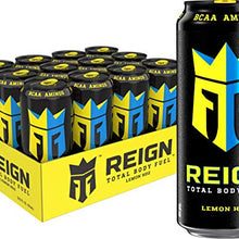 Reign Total Body Fuel, Lemon HDZ, Fitness & Performance Drink, 16 Fl Oz (Pack of 12)
