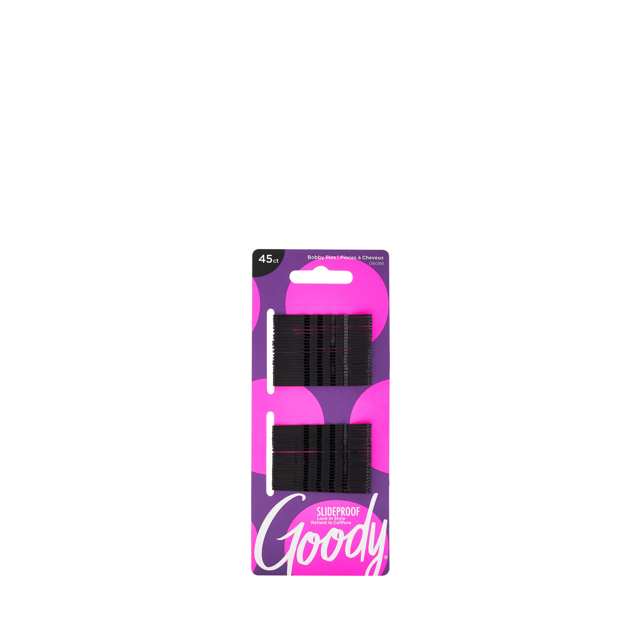 Goody Bobby Pins, Black Hair Pins, Secure Hold, 45 Ct