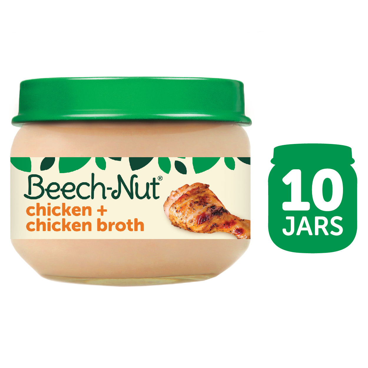 (10 Pack) Beech-Nut Stage 1, Chicken & Chicken Broth Baby Food, 2.5 oz Jar