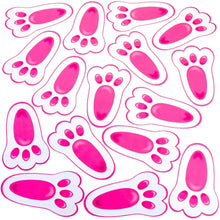 Kicko Easter Bunny Footprint Decorations - 16 Pack - 4.75 x 8 Inches - for Kids, Party Favors, Easter Baskets and Egg Hunts, Classroom Prizes, Decorations, Birthday Supplies, Holidays, Pinata Fillers