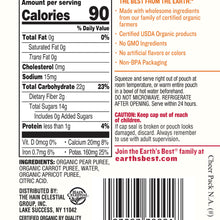 (6 Pack) Earth's Best Organic Stage 3, Pear Carrot and Apricot Baby Food, 4.2 oz. Pouch