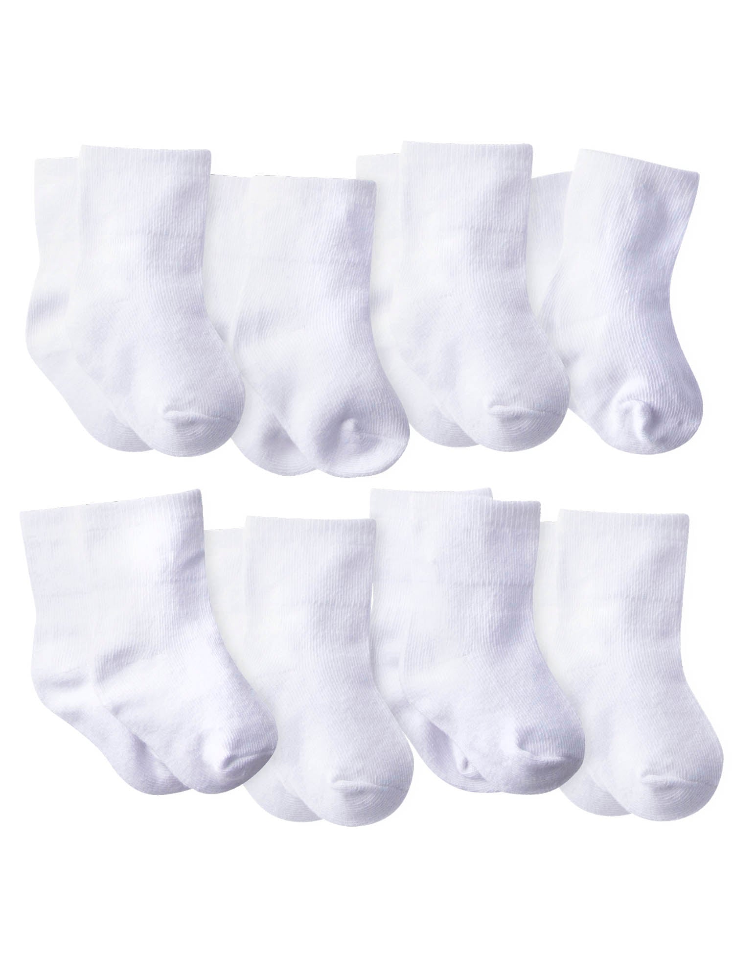 Gerber Baby Boys or Baby Girls Wiggle-Proof White Jersey Ankle Bootie Socks, 8-Pack