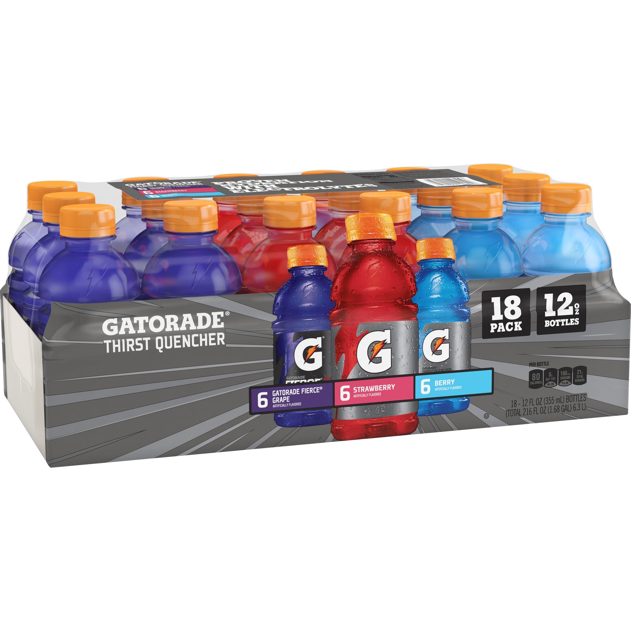 (18 Count) Gatorade Thirst Quencher Sports Drink, Variety Pack, 12 fl oz