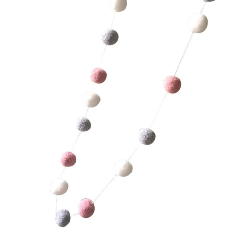 30Pcs Wool Felt Balls Handmade Garland Pom Pom Hanging String Home Decor Craft