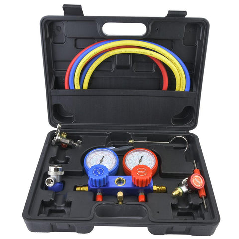 LYUMO A/C Air Conditioning Refrigeration Diagnostic Tool Dual Manifold Gauges Valve Set R22 R134a, Manifold Gauges Valve Set, Refrigerant Tool Set
