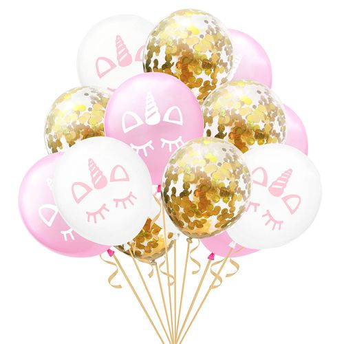 AkoaDa Unicorn Balloons 12 Inch Light Balloons with Confetti Balloon for Party Supplies Graduation Wedding Baby Shower Unicorn Birthday Decorations