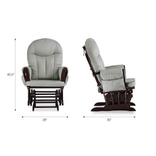 Baby Relax Huntington Glider Rocker and Ottoman, Gray and Espresso