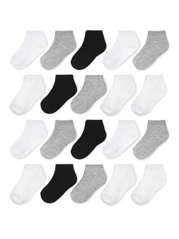 Wonder Nation Baby Toddler Unisex Socks, 20-Pack Neutral Ankle