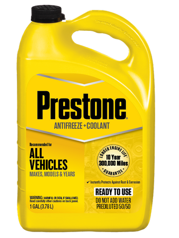 Prestone Original Extended Life 50/50 Prediluted Antifreeze/Coolant, 1 gal. (All Vehicles Antifreeze+Coolant)