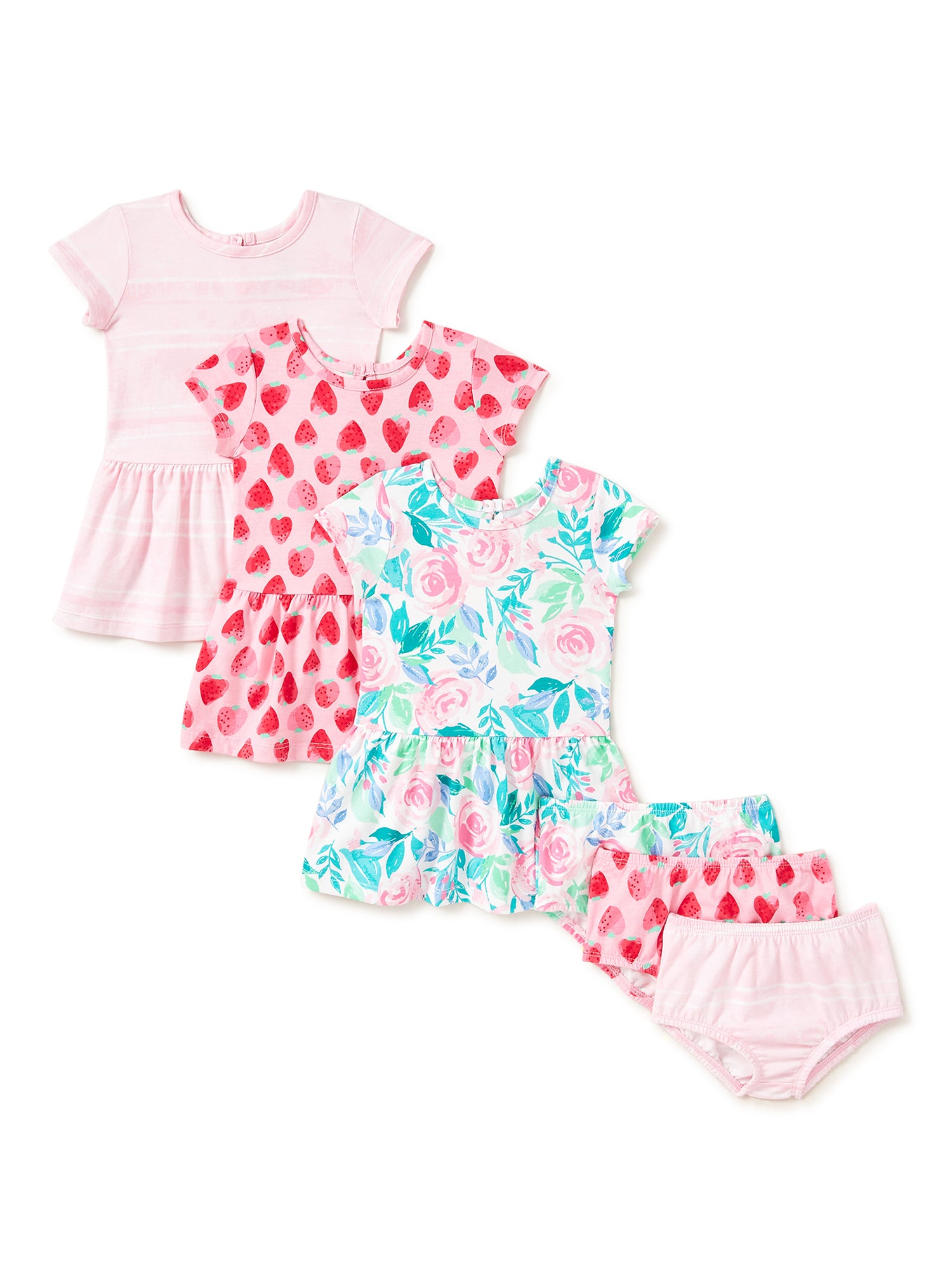 Wonder Nation Baby Girl Knit Dresses, 3-Pack
