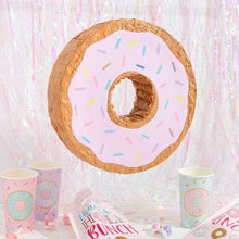 Donut Pinata for Baby Shower, 1st Birthday, Kids Doughnut Themed Party Supplies, Small 12.75 inches