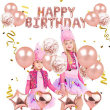 Rose Gold Happy Birthday Foil Balloons Bunting Banner Party Room Hanging Decor