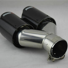 DIY 63mm Inlet Carbon Fiber Car Dual Exhaust Pipe Muffler Tip Cover Tail Throat