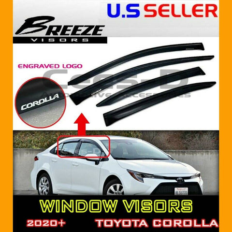 WINDOW VISORS for 2020 Toyota Corolla Sedan / DEFLECTOR RAIN GUARD VENT SHADE