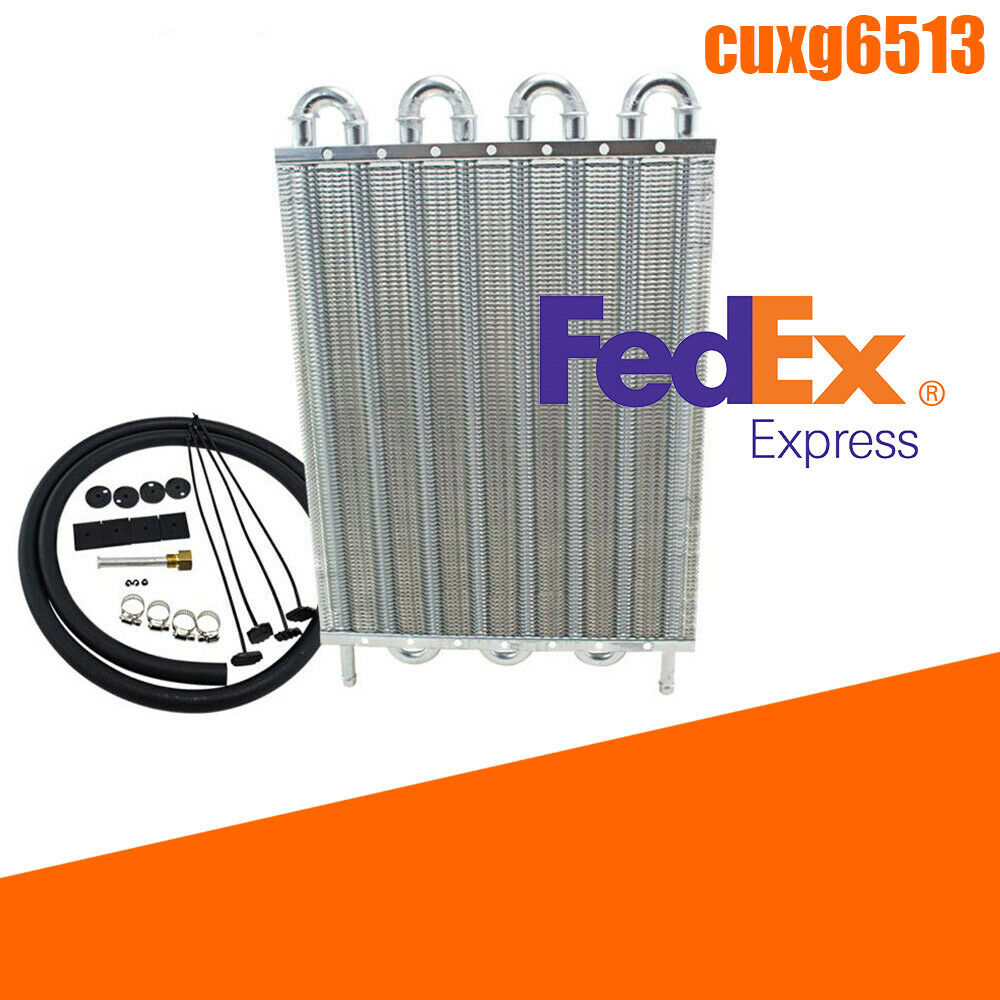 8-Row Aluminum Oil Cooler Cool Down Engine Transmission Radiator Accessories Kit