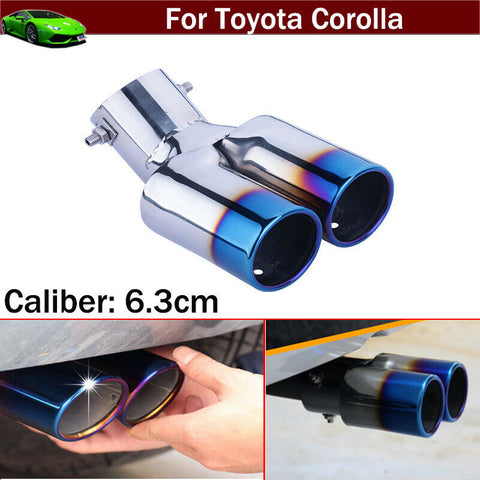 1xBlue Exhaust Pipes Tips Exhaust Muffler Tail Pipe for Toyota Corolla 2010-2021