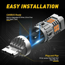 Amber 7440 Anti Hyper Flash LED Turn Signal Parking Light Bulbs Extreme Bright