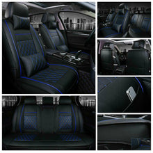 Blue Suture Car Auto Seat Cover Top Leather Universal 5-Seats Front+Rear Cushion