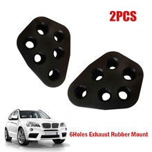 2PCS 6Holes Car Black Rubber Exhaust Tail Pipe Mount Bracket Hanger Insulator