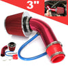 Air Flow Intake Kit Pipe Diameter 3''+Cold Air Intake Filter&Clamp Accessory Car