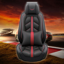 Newest 5-Seats Car Seat Covers PU-Leather Front + Rear Surround Protectors Black