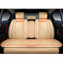 US 5-Seats PU Leather Car Seat Covers Front+Rear Cushion W/Pillows Protector Set