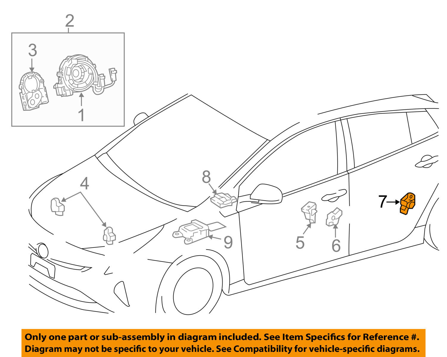 Lexus TOYOTA OEM 2016 RX450h Airbag Air Bag SRS-Side Impact Sensor 898310E130