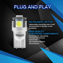 Marsauto T10 5-SMD 5050 Super White LED Light Bulbs 192 168 194 W5W 2825 158 12V