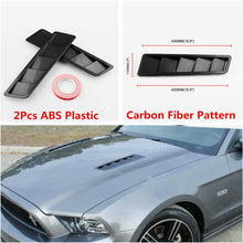 2Pcs Universal Race Car Hood Air Vent Louver Panel Trim Carbon Fiber Pattern ABS