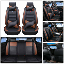 Car Seat Covers Top PU Leather Front & Rear Full Set Universal for 5-Seats Cars
